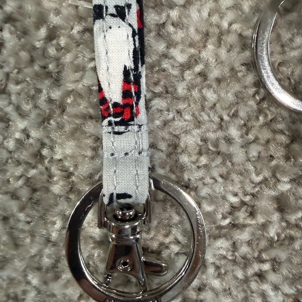 Vera Bradley Fabric Lanyards – Set of 3 floral plaid and penguin keychain - Picture 3 of 5